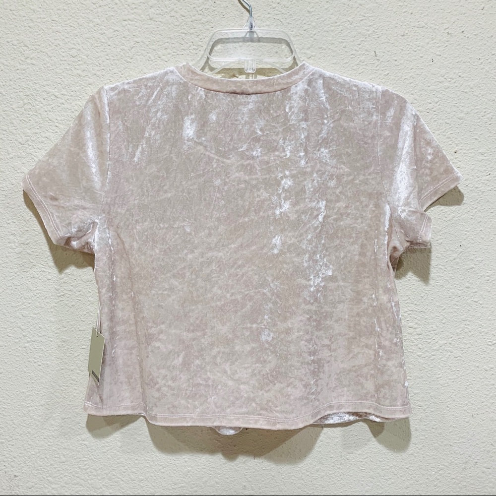 Soft Short Sleeve Velvet Crop Top (NWT) - Picture 5 of 8